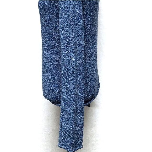 Express Vintage 90s Blue Wool Speckled Knit Flare Sleeve Turtleneck Sweater S - Picture 7 of 9